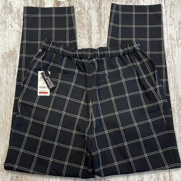 Bar III NWT Black White Window Pain Pull On High Waist Dress Pants Size Small - Picture 6 of 6